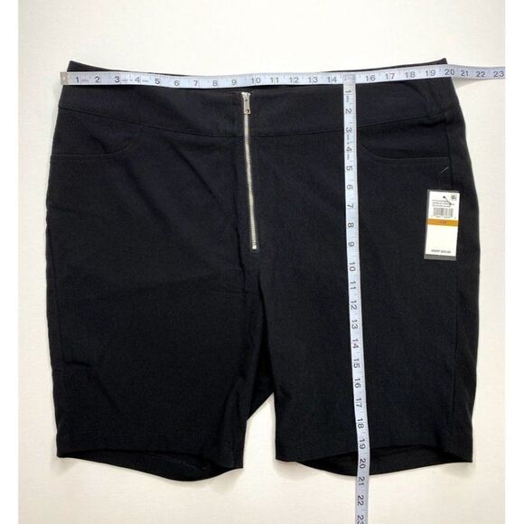 Danielle Bernstein Biker Shorts 16W 1X Black Women's Exposed Zipper NEW - Picture 3 of 9